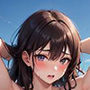 海にいるエッチな女子
