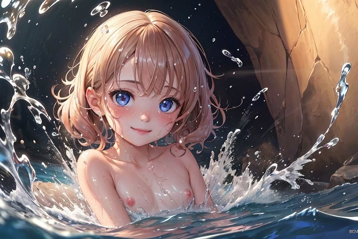 水と戯れる妹_2