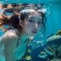 水中女子。疲れた心を癒されてみませんか？