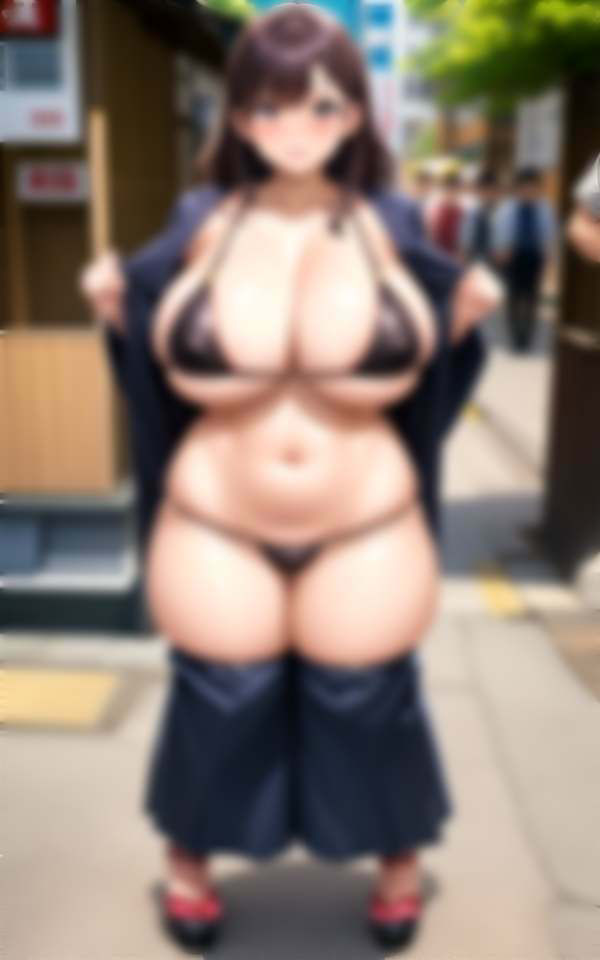 超乳露出痴女 ぽっちゃり暑がりお母さんはどこもでも脱いじゃう_4