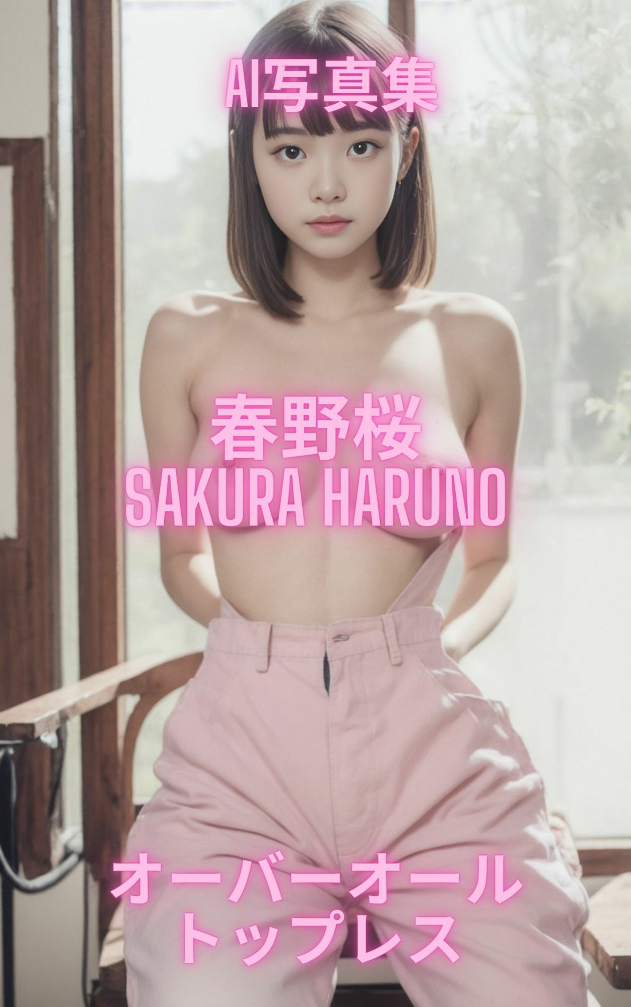 AI写真集 春野桜 Sakura Haruno オーバーオールトップレス3