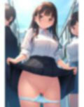 パンツおろしノーパンたくしあげ制服女子・パイパン編