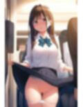 パンツおろしノーパンたくしあげ制服女子・パイパン編