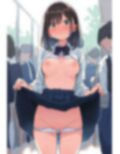 パンツおろしノーパンたくしあげ制服女子・パイパン編