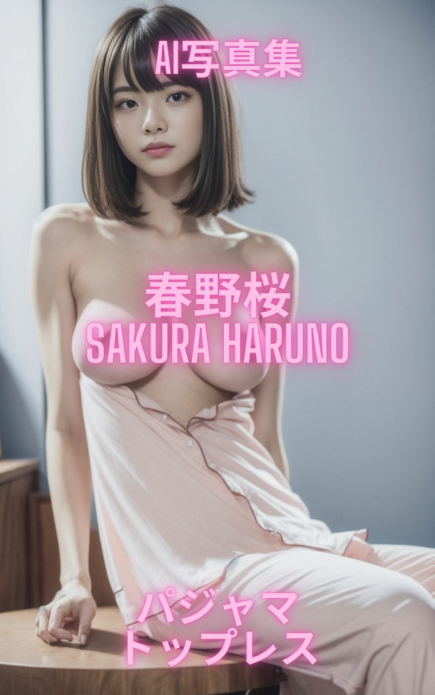 AI写真集 春野桜 Sakura Haruno パジャマトップレス_3