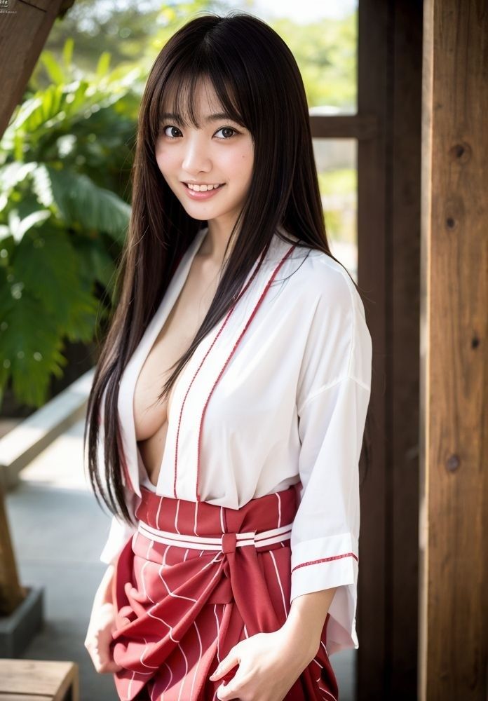 清楚な巫女さんのマ◯コ見せ 画像7