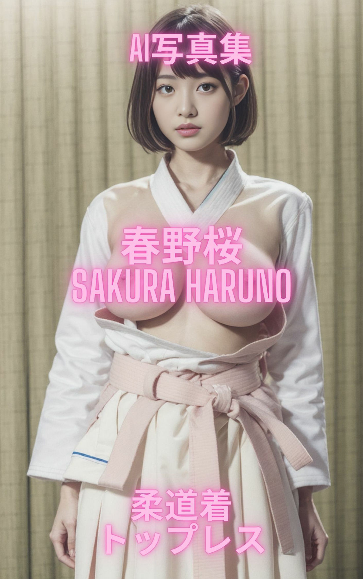 AI写真集 春野桜 Sakura Haruno 柔道着トップレス4