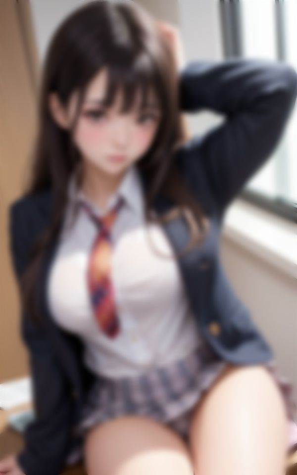 制服美少女の純白パンツが染みてきて... 画像2