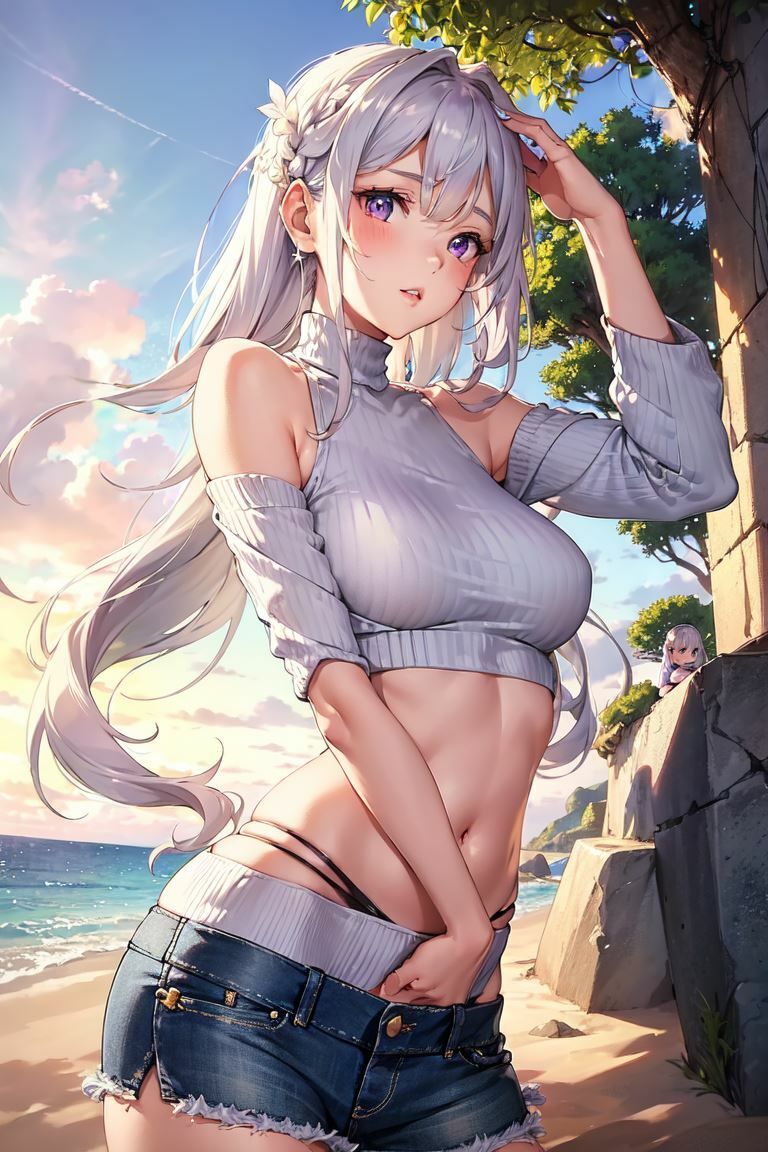 【巨乳・マイクロビキニ】エミリアとレムのイラスト集3