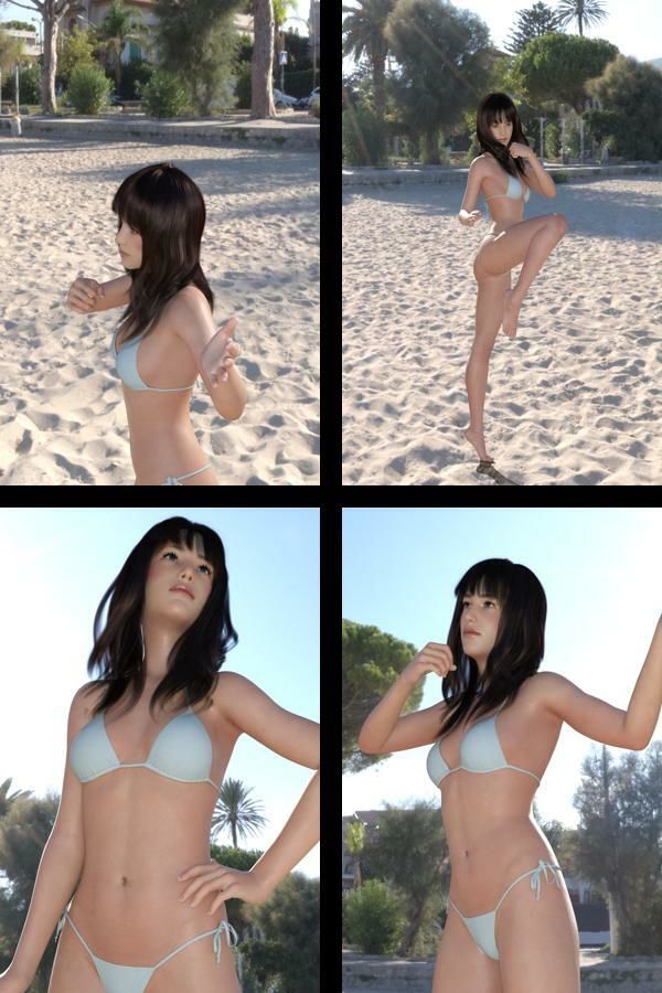 【＋All】『理想の彼女を3DCGで作ります』から生まれたバーチャルアイドル「本藤まな（ほんどうまな）」のグラドル撮影風写真集:Gradol_01_1