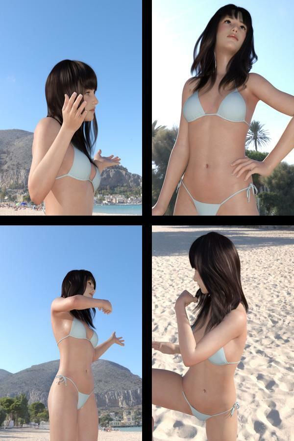 【＋All】『理想の彼女を3DCGで作ります』から生まれたバーチャルアイドル「本藤まな（ほんどうまな）」のグラドル撮影風写真集:Gradol_01_2