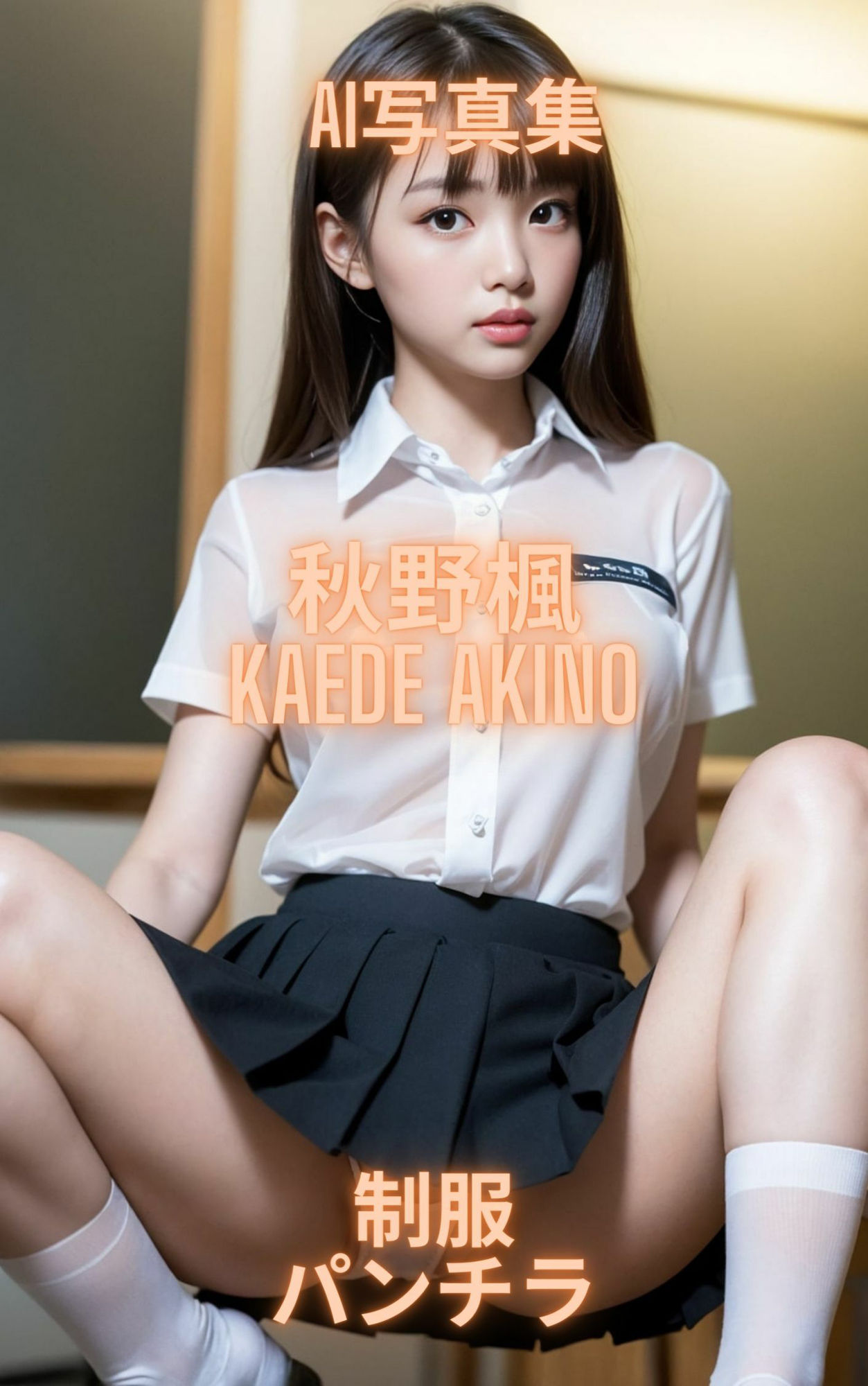 AI写真集 秋野楓 Kaede Akino 制服パンチラ_3