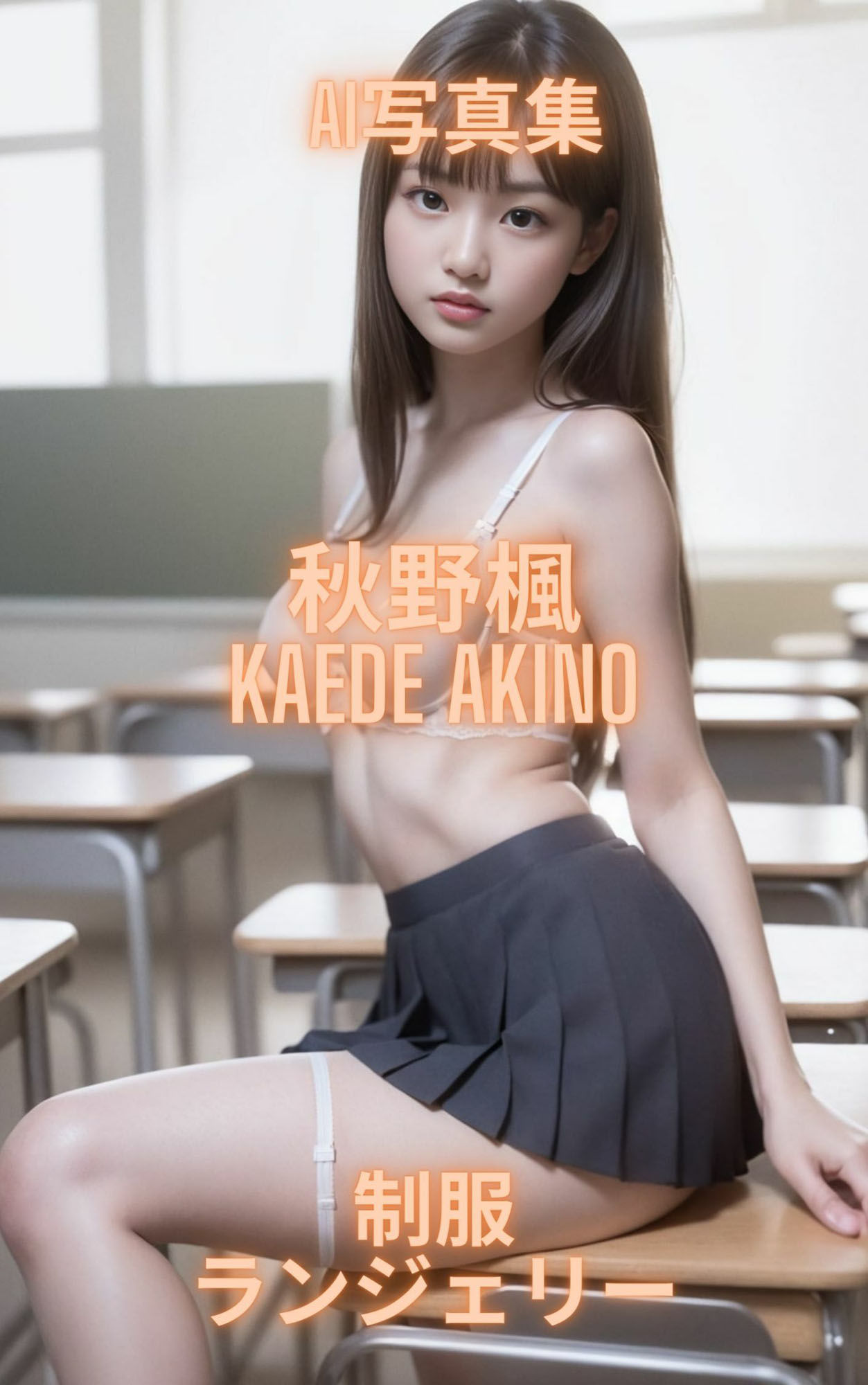 AI写真集 秋野楓 Kaede Akino 制服ランジェリー2