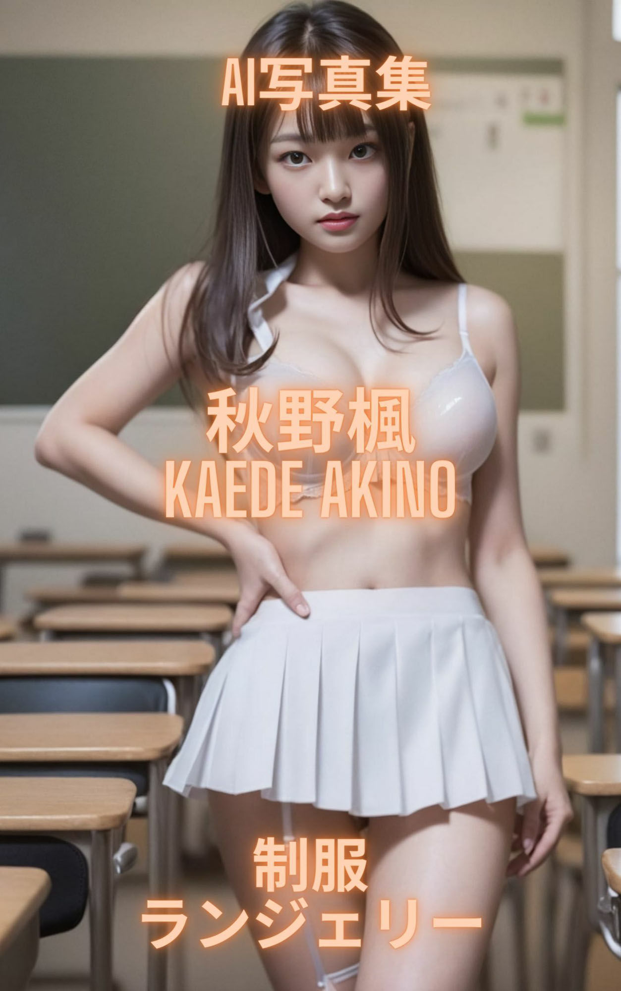 AI写真集 秋野楓 Kaede Akino 制服ランジェリー4