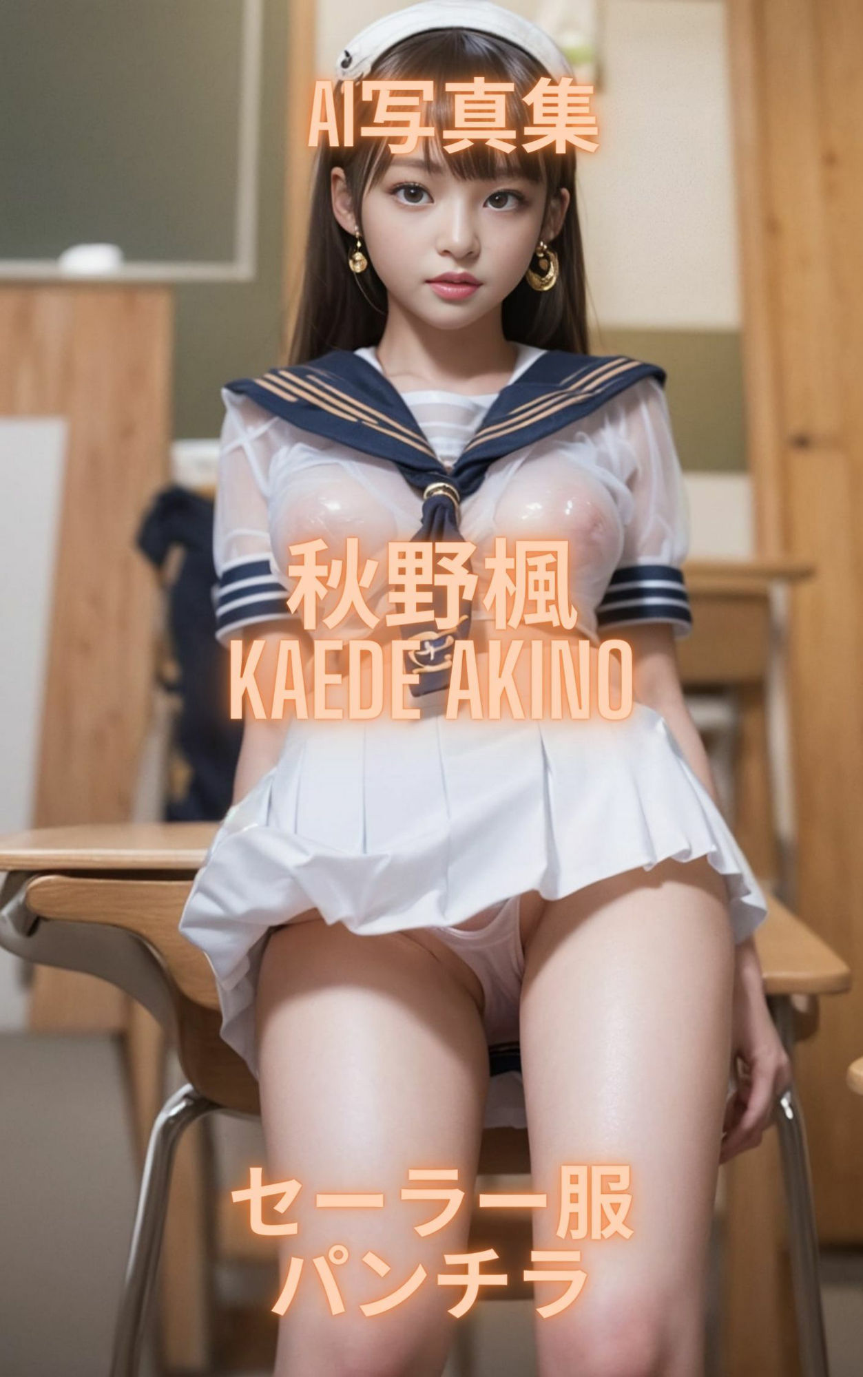 AI写真集 秋野楓 Kaede Akino セーラー服パンチラ 画像1