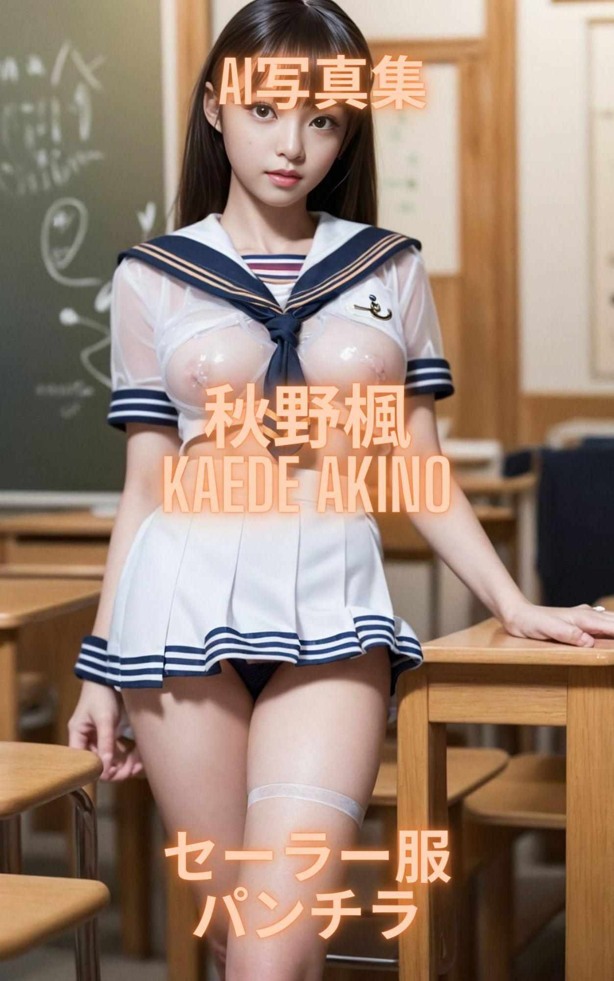 AI写真集 秋野楓 Kaede Akino セーラー服パンチラ 画像3