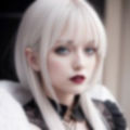 ホワイトヘアーのゴシック天使（セリフなし AI画像集）