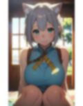 【AI×美少女】銀髪猫娘 中出し絵日記