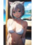 【AI×美少女】銀髪猫娘 中出し絵日記