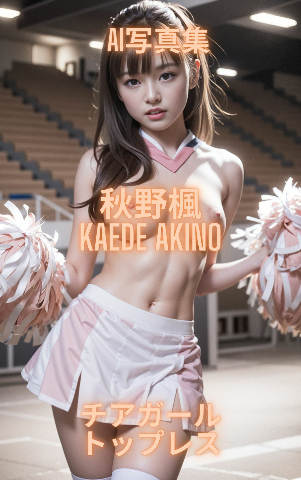 AI写真集 秋野楓 Kaede Akino チアガールトップレス 画像4