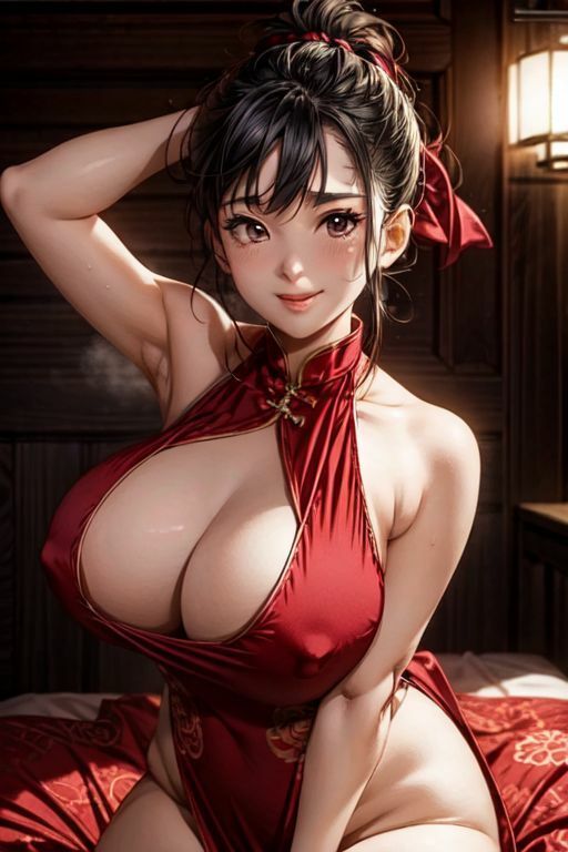 爆乳AIセクシーチャイナドレス11