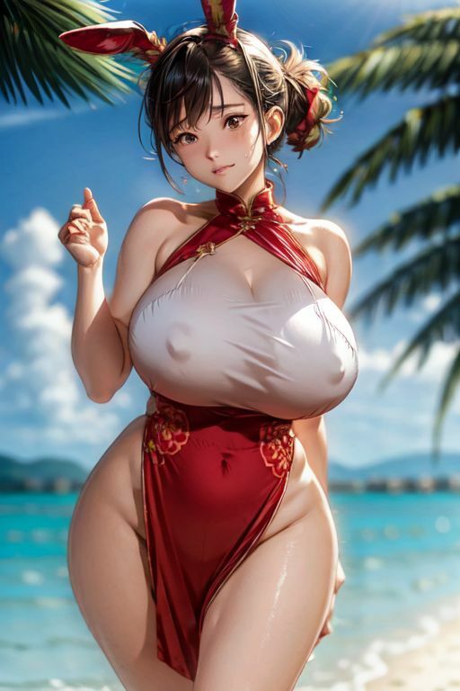 爆乳AIセクシーチャイナドレス19