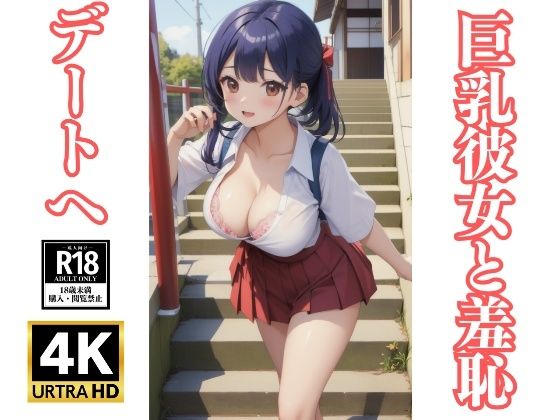 巨乳彼女と羞恥デートへ〜はみ出るおっぱいに周りの視線の的に..._1