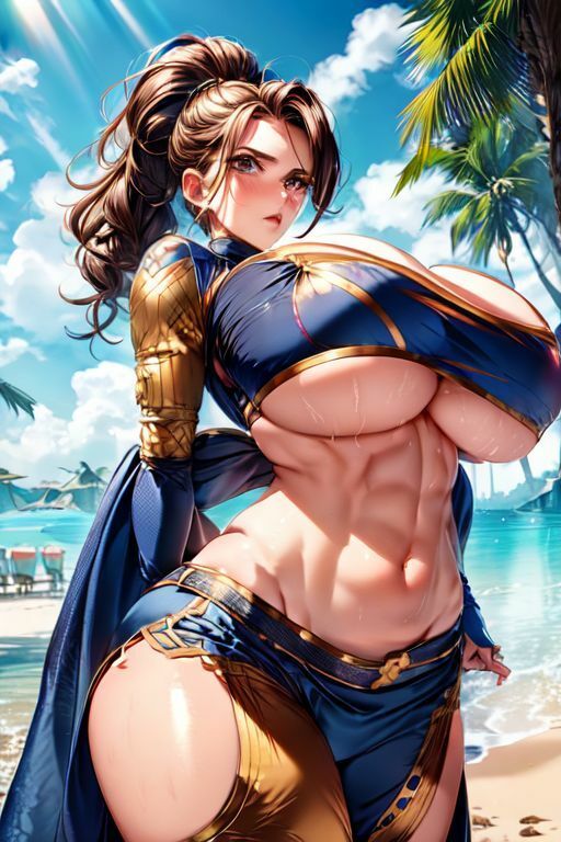 爆乳AIクロップシャツ下乳110