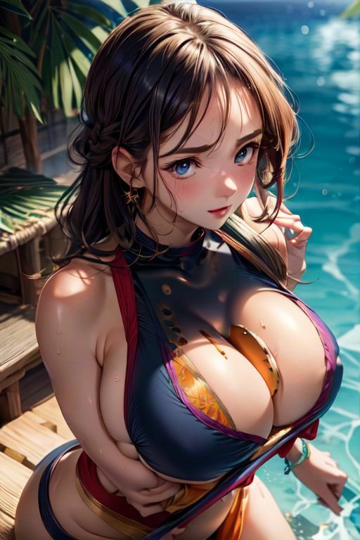 サンプル画像2:爆乳AIカットワンピース1(AI出版) [d_337976]