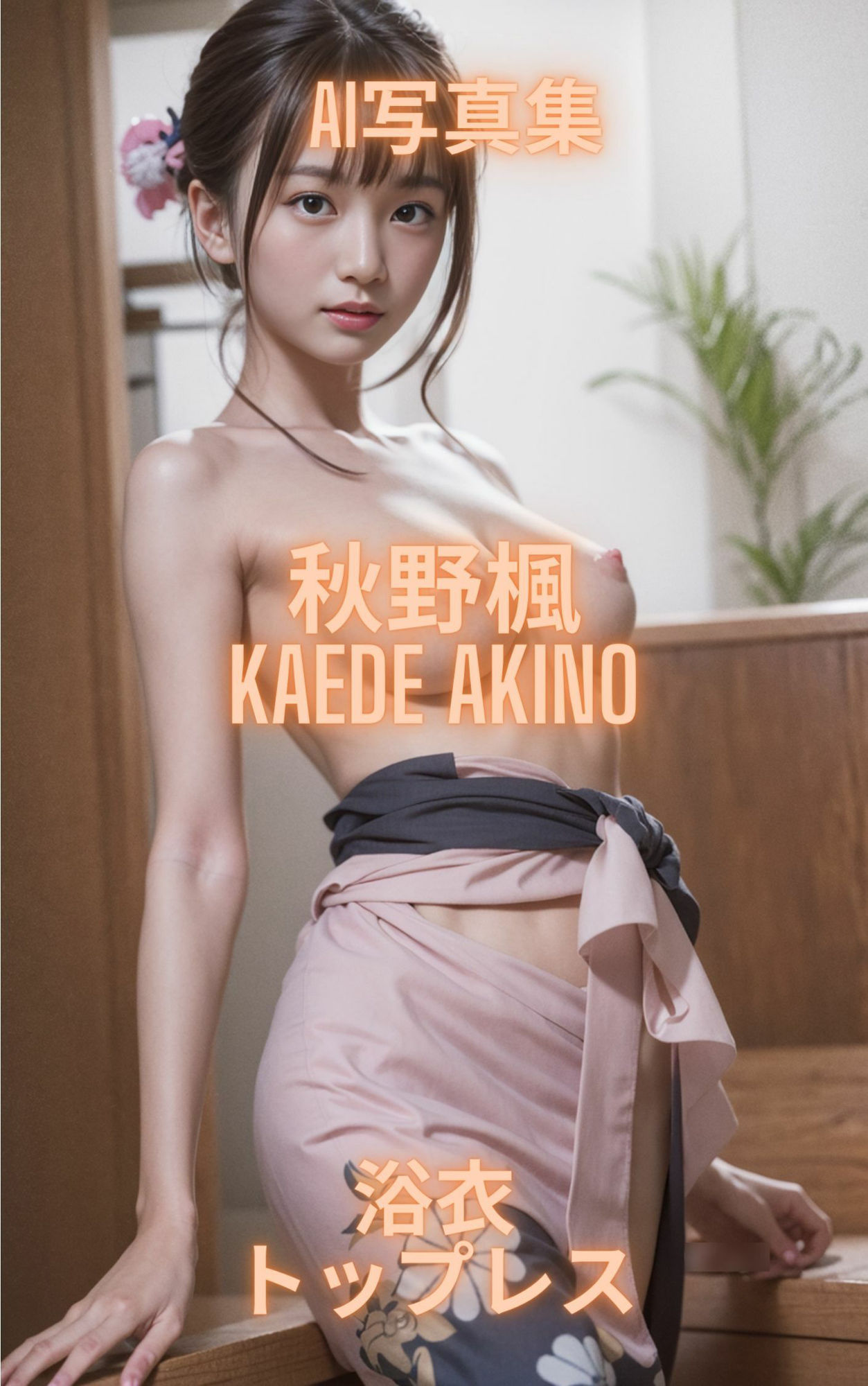 AI写真集 秋野楓 Kaede Akino 浴衣トップレス 画像1