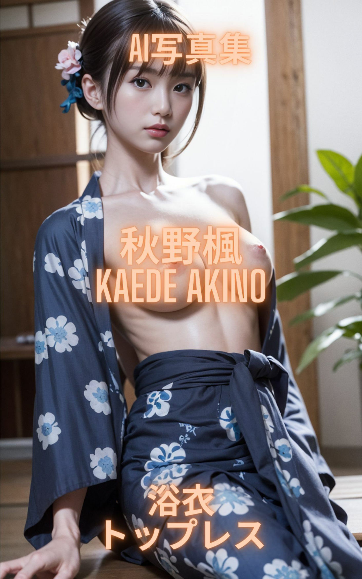 AI写真集 秋野楓 Kaede Akino 浴衣トップレス 画像2