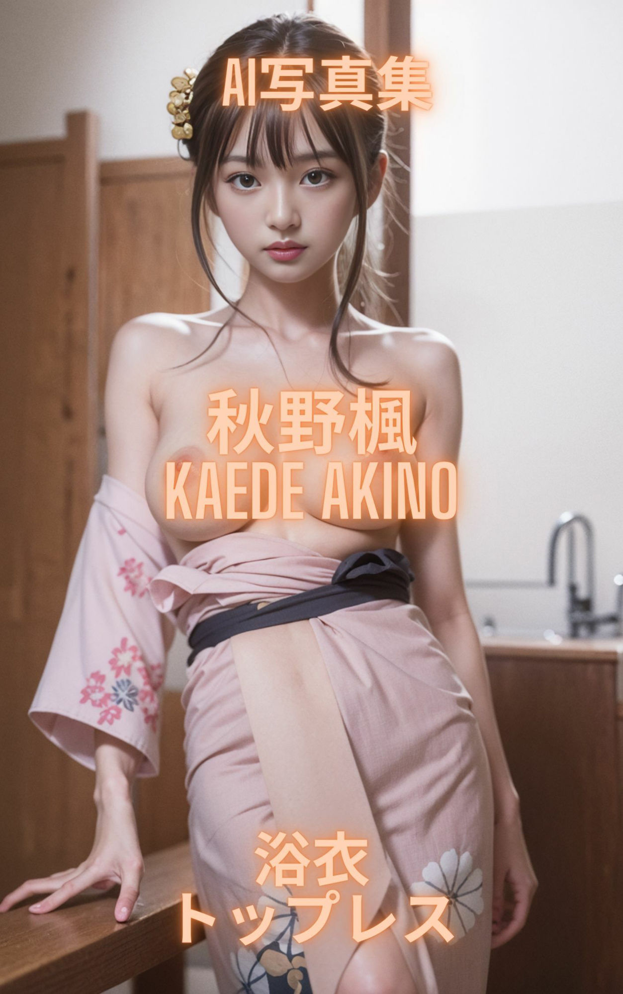 AI写真集 秋野楓 Kaede Akino 浴衣トップレス3