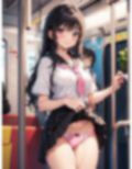 念願の電車内露出デビューを果たした痴女JKのCG集