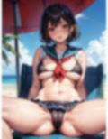 プライベートビーチでお母さんと二人きりのCG集