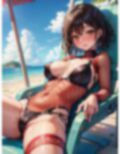 プライベートビーチでお母さんと二人きりのCG集