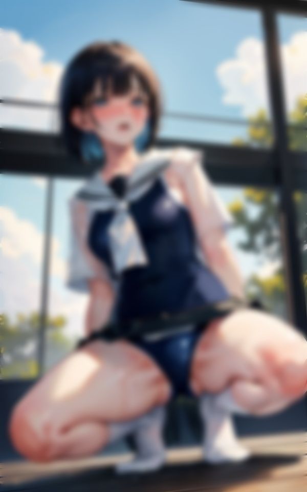 制服の下にスク水着てるから恥ずかしくないもんねっ！2 画像1