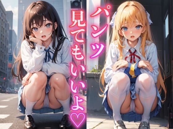 様々なシチュエーションをご堪能してください【パンツ見てもいいよ～しゃがみパンチラ少女～】