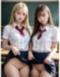 ギャル女子校生と教室3Pセックス！バカにされながら精液絞られちゃう！ 画像5