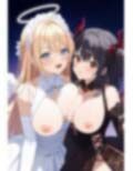 天使と悪魔の禁断の愛し合い交わってはイケナイ2人の秘密の関係｜百合イラスト500枚（ゆり・レズ・キス・セックス）