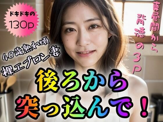 【40歳熟れ頃裸エプロン妻】後ろから突っ込んで！真昼間から背徳の3P【130P】_1