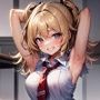 腋見せ制服JKに大量中出し！