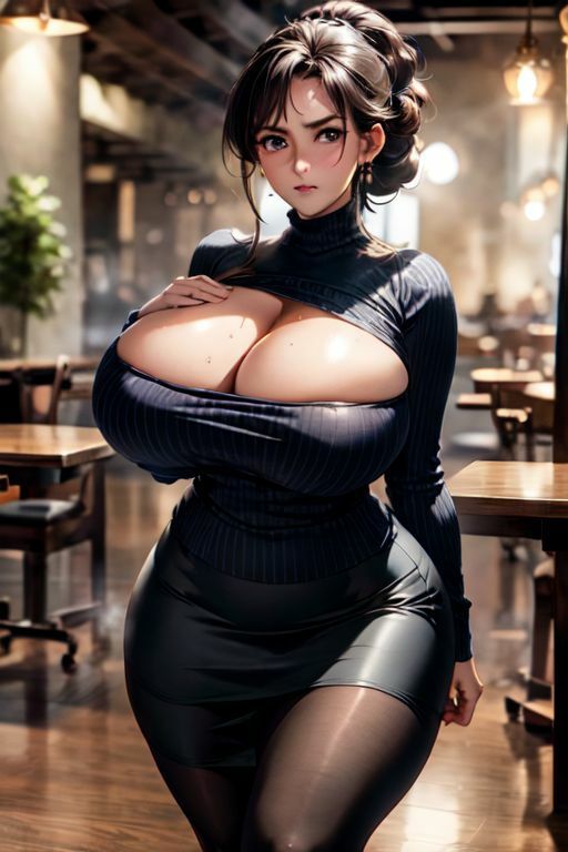 爆乳AIセーターペンシルスカート1 画像9