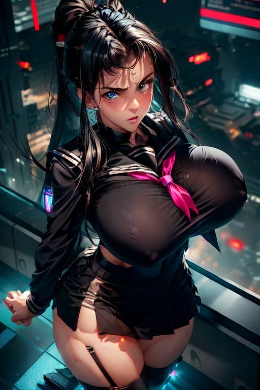 サンプル画像2:爆乳AIセーラー服1(AI出版) [d_346628]