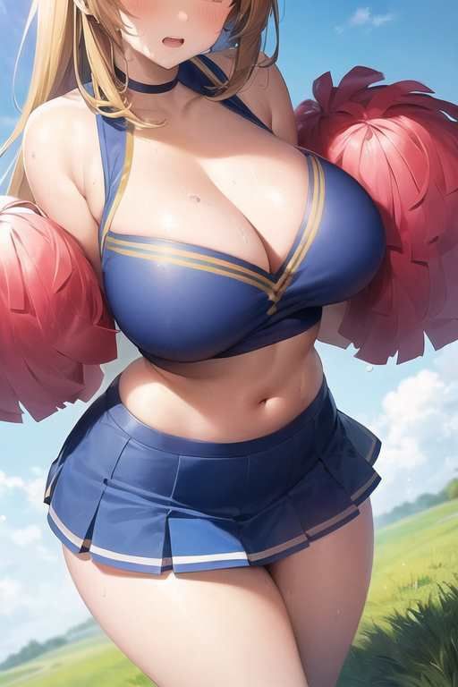 【微エロ】巨乳×チアリーダーを集めたイラスト集【総枚数285枚】 画像2