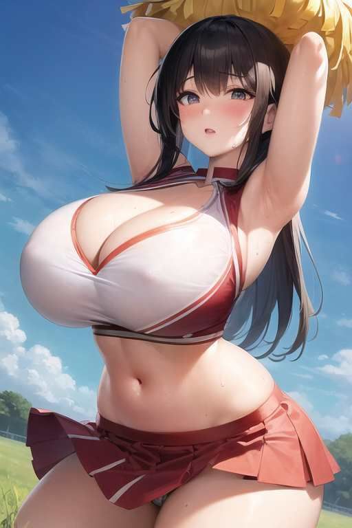 【微エロ】巨乳×チアリーダーを集めたイラスト集【総枚数285枚】 画像3