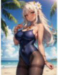 オタクに優しいギャルな彼女（実は処女）と海に来たCG集