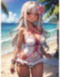 オタクに優しいギャルな彼女（実は処女）と海に来たCG集