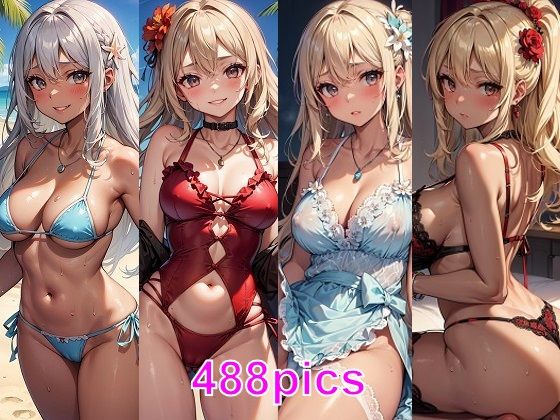 【妄想サチュレーション】いずれまたギャルちゃんには他のコンセプトのCG集でも活躍しています『オタクに優しいギャルな彼女（実は処女）と海に来たCG集』