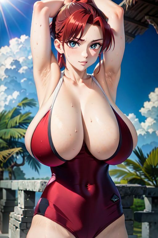 サンプル画像4:爆乳AI紅スク水1(AI出版) [d_349106]