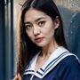 娘の制服を着て街へ出る母親
